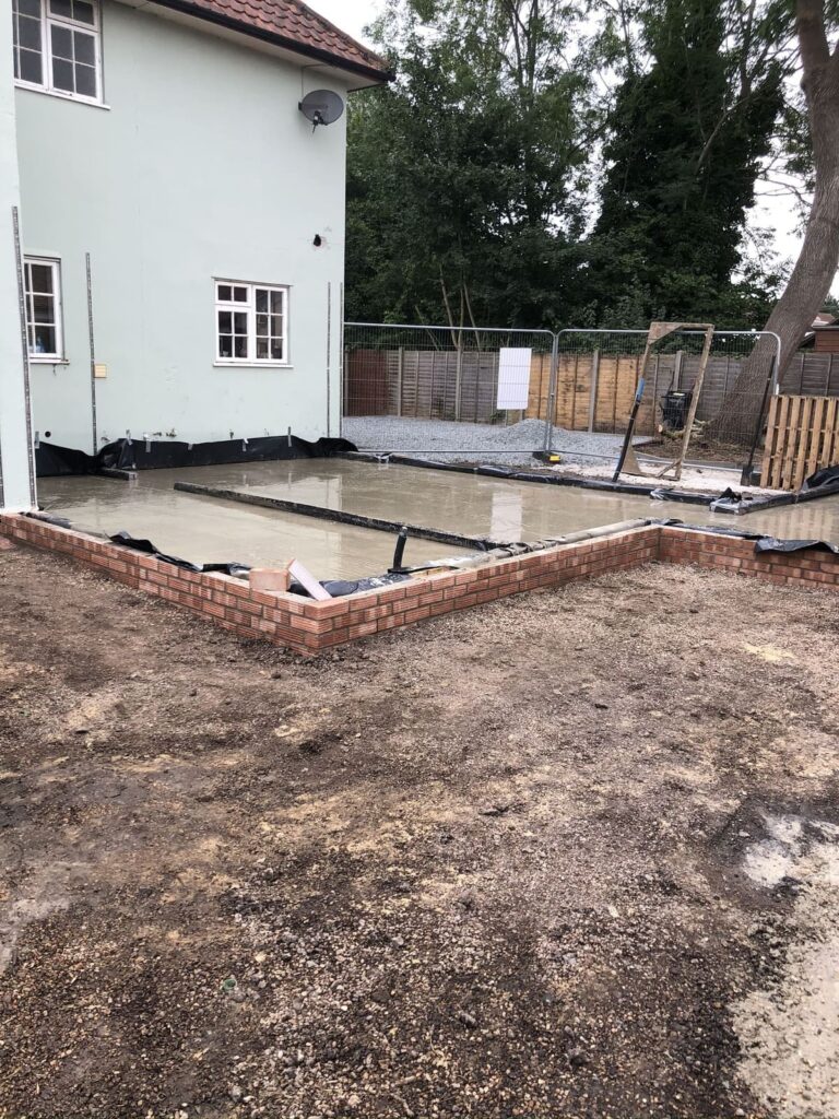 Adding a in the concrete base