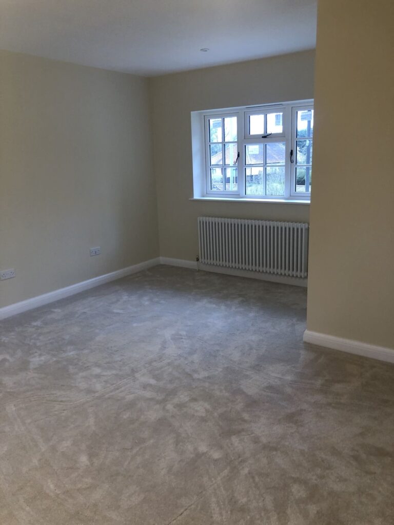 Completed master bedroom in an extension