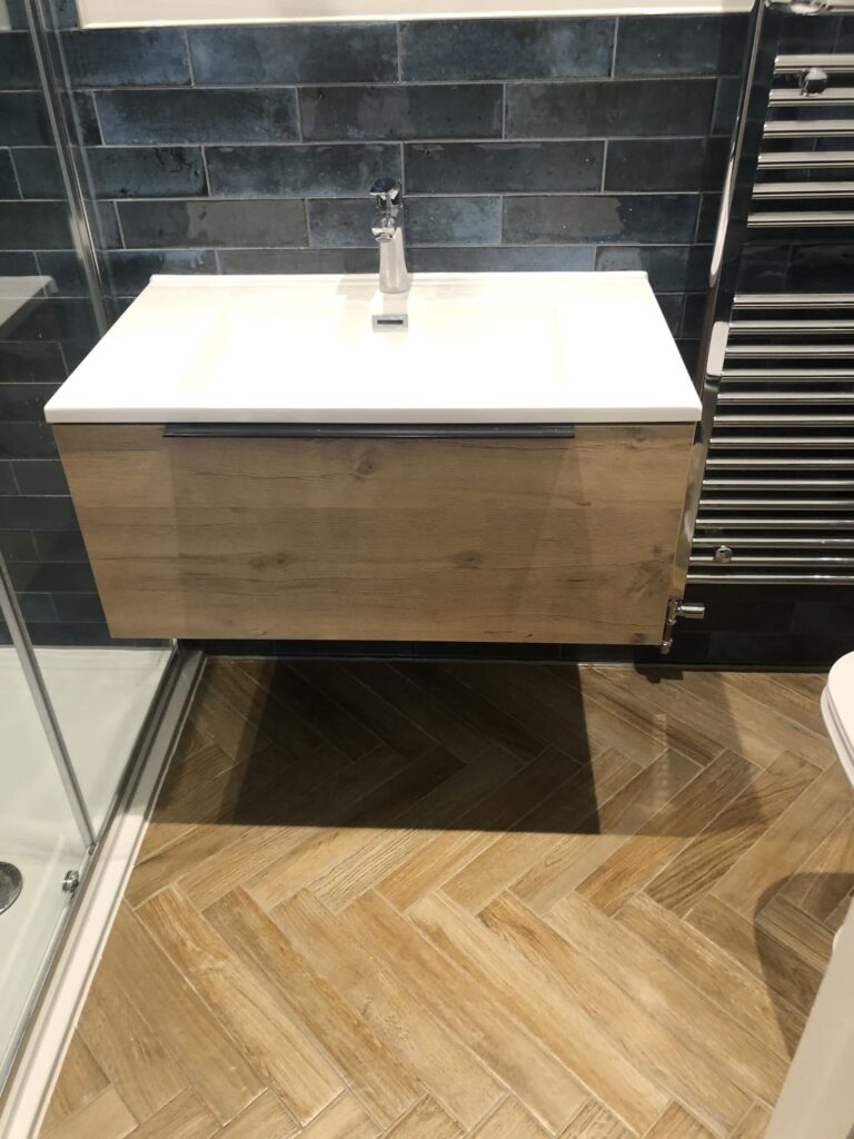 Ensuite sink in a house extension