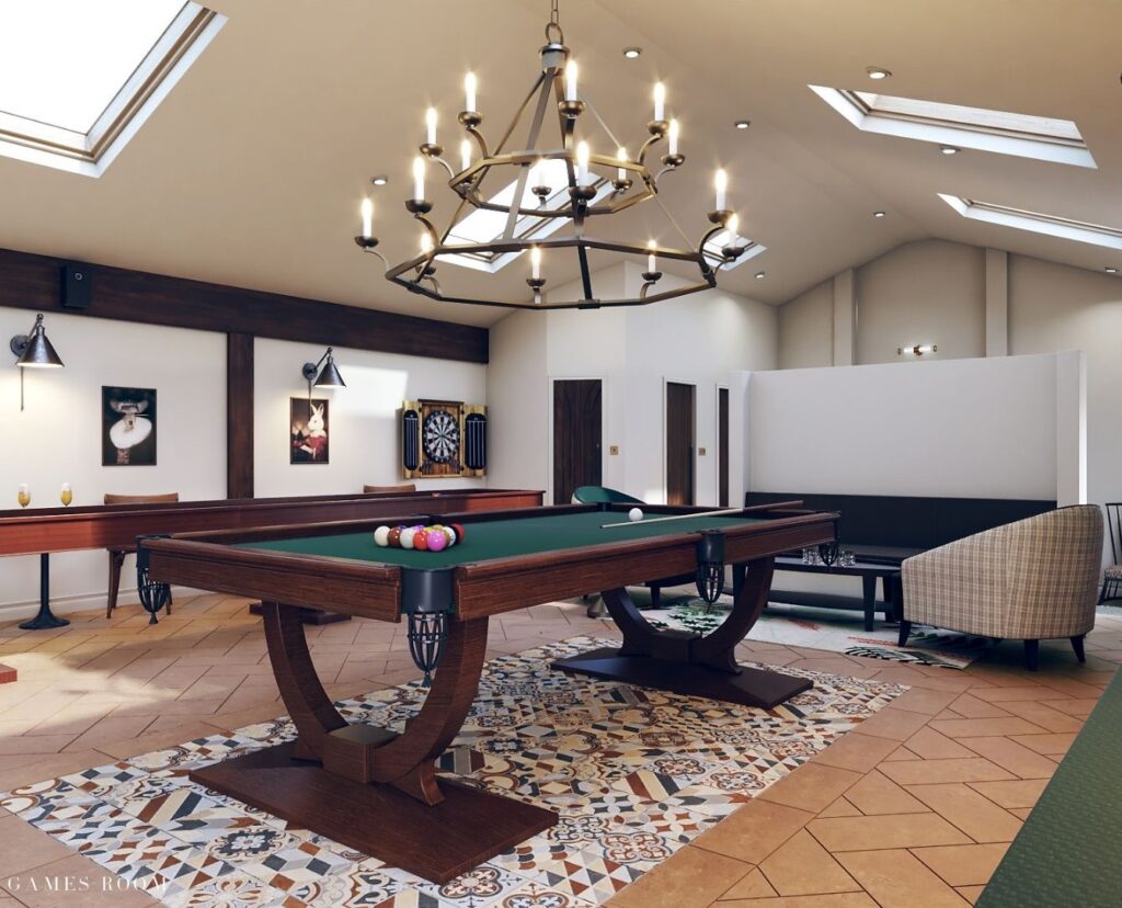 Games area in the barn conversion
