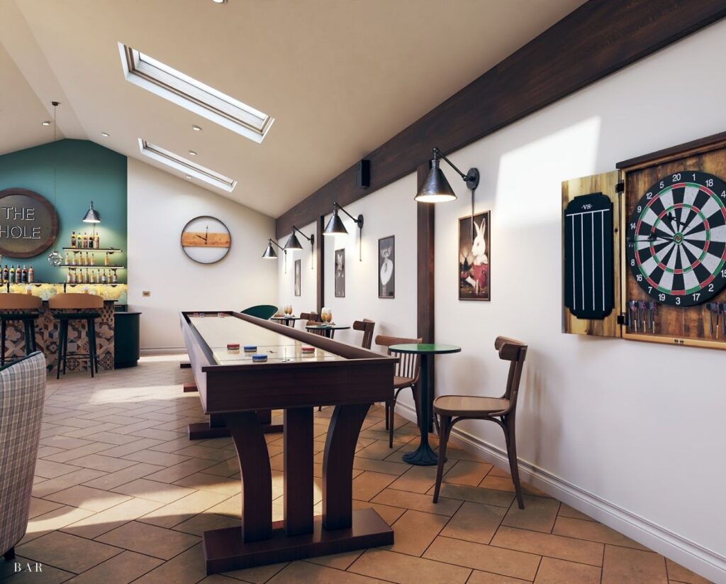 More of the games room in the barn conversion