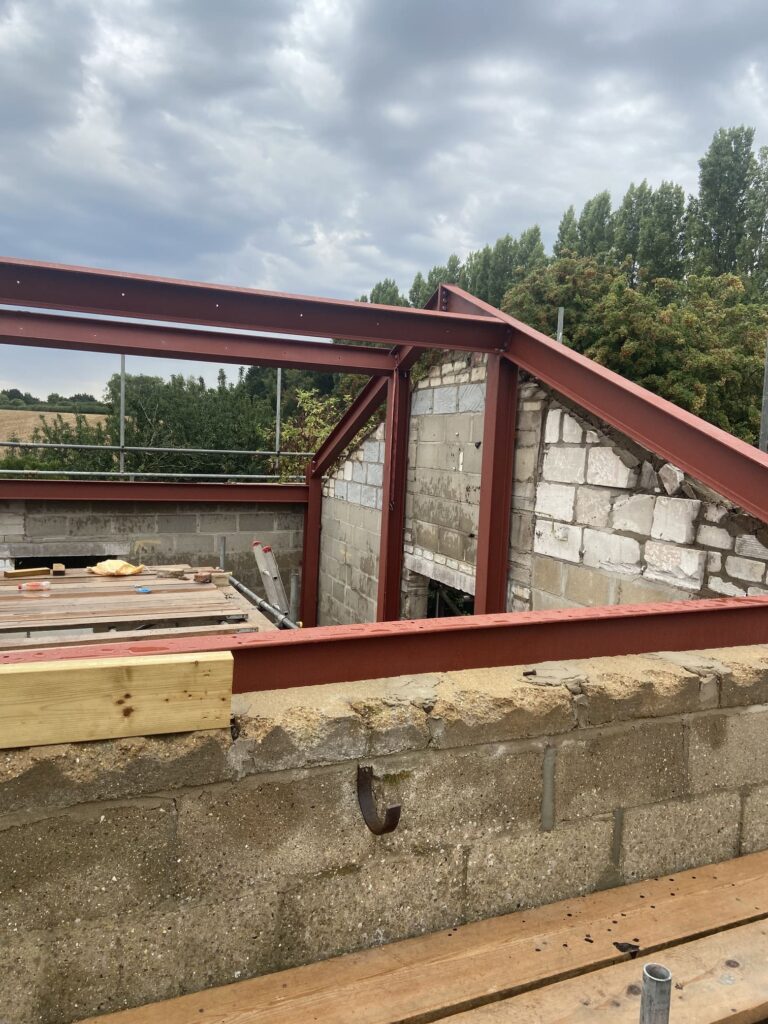 Barn conversion new steel work