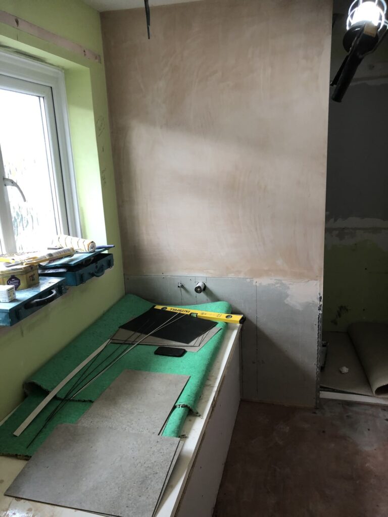 In progress Bathroom renovation in East Bergholt