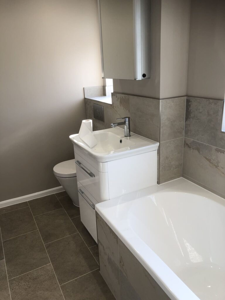 Finished bathroom renovation in East Bergholt