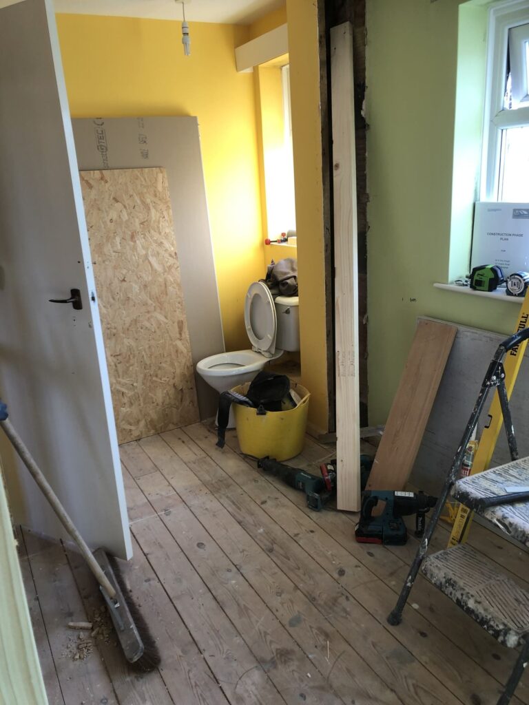 In progress view of the bathroom renovation in East Bergholt